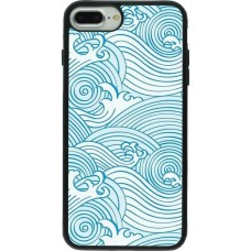 Coque iPhone 7 Plus / 8 Plus - Silicone rigide noir Ocean Waves