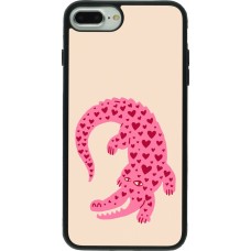 Coque iPhone 7 Plus / 8 Plus - Silicone rigide noir Pink crocodile 2026