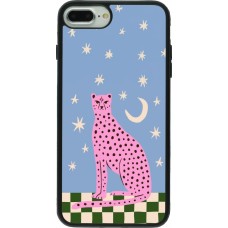 iPhone 7 Plus / 8 Plus Case Hülle - Silikon schwarz Pink leopard with stars 2026
