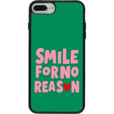 Coque iPhone 7 Plus / 8 Plus - Silicone rigide noir Smile for no reason 2026