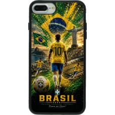 Coque iPhone 7 Plus / 8 Plus - Silicone rigide noir Football Brésil splash 2026