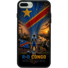 Coque iPhone 7 Plus / 8 Plus - Silicone rigide noir Football République démocratique du Congo splash 2026