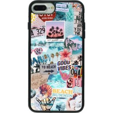 Coque iPhone 7 Plus / 8 Plus - Silicone rigide noir Summer 20 collage