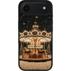 Coque iPhone Air - Silicone rigide noir Christmas 25 Carousel
