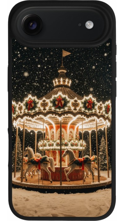 Coque iPhone Air - Silicone rigide noir Christmas 25 Carousel