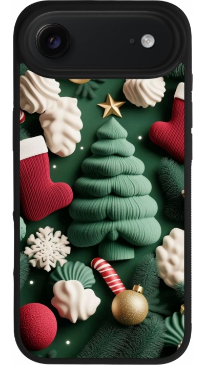 Coque iPhone Air - Silicone rigide noir Christmas 25 Christmas textiles
