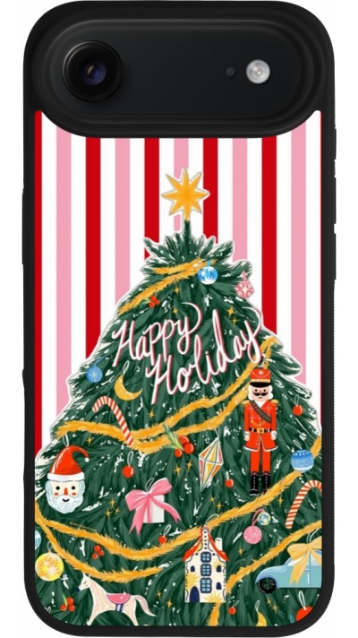 Coque iPhone Air - Silicone rigide noir Christmas 25 Happy Holiday