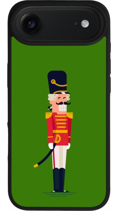 Coque iPhone Air - Silicone rigide noir Christmas 25 Nutcracker Green