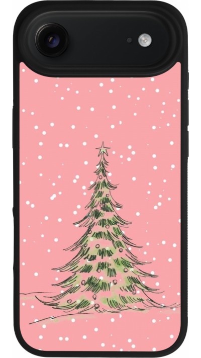Coque iPhone Air - Silicone rigide noir Christmas 25 Pink Tree