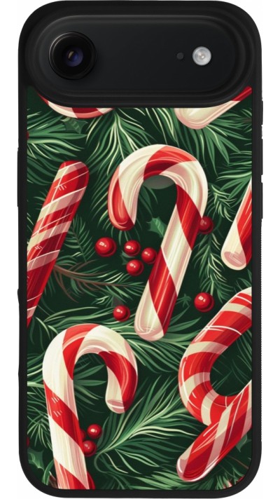 Coque iPhone Air - Silicone rigide noir Christmas 25 Xmas Stick