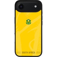 Coque iPhone Air - Silicone rigide noir Maillot de football Afrique du Sud 2026 personnalisable