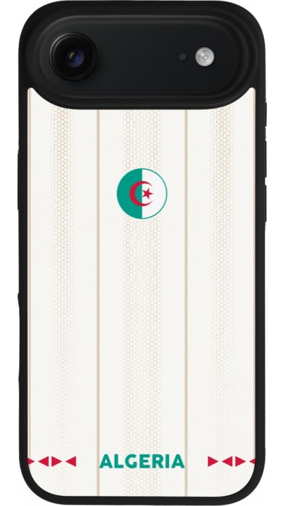 Coque iPhone Air - Silicone rigide noir Maillot de football Algérie 2026 personnalisable