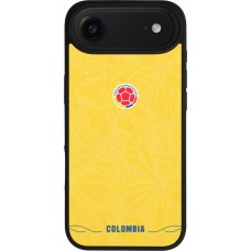 Coque iPhone Air - Silicone rigide noir Maillot de football Colombie 2026 personnalisable