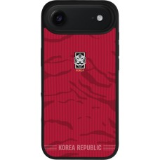 Coque iPhone Air - Silicone rigide noir Maillot de football Corée du Sud 2026 personnalisable
