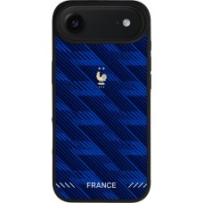 Coque iPhone Air - Silicone rigide noir Maillot de football France 2026 personnalisable