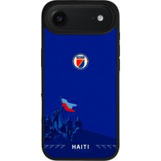 Coque iPhone Air - Silicone rigide noir Maillot de football Haiti 2026 personnalisable