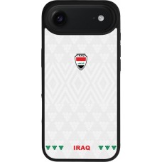 Coque iPhone Air - Silicone rigide noir Maillot de football Irak 2026 personnalisable