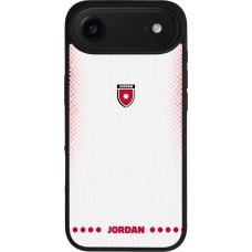 Coque iPhone Air - Silicone rigide noir Maillot de football Jordanie 2026 personnalisable
