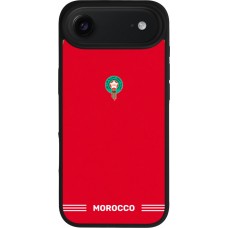 Coque iPhone Air - Silicone rigide noir Maillot de football Maroc 2026 personnalisable