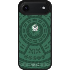 Coque iPhone Air - Silicone rigide noir Maillot de football Mexique 2026 personnalisable