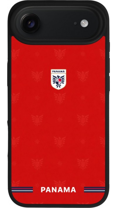 Coque iPhone Air - Silicone rigide noir Maillot de football Panama 2026 personnalisable