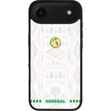 Coque iPhone Air - Silicone rigide noir Maillot de football Sénégal 2026 personnalisable