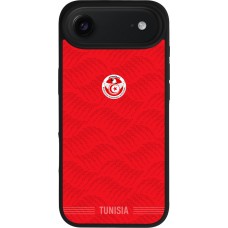 Coque iPhone Air - Silicone rigide noir Maillot de football Tunisie 2026 personnalisable