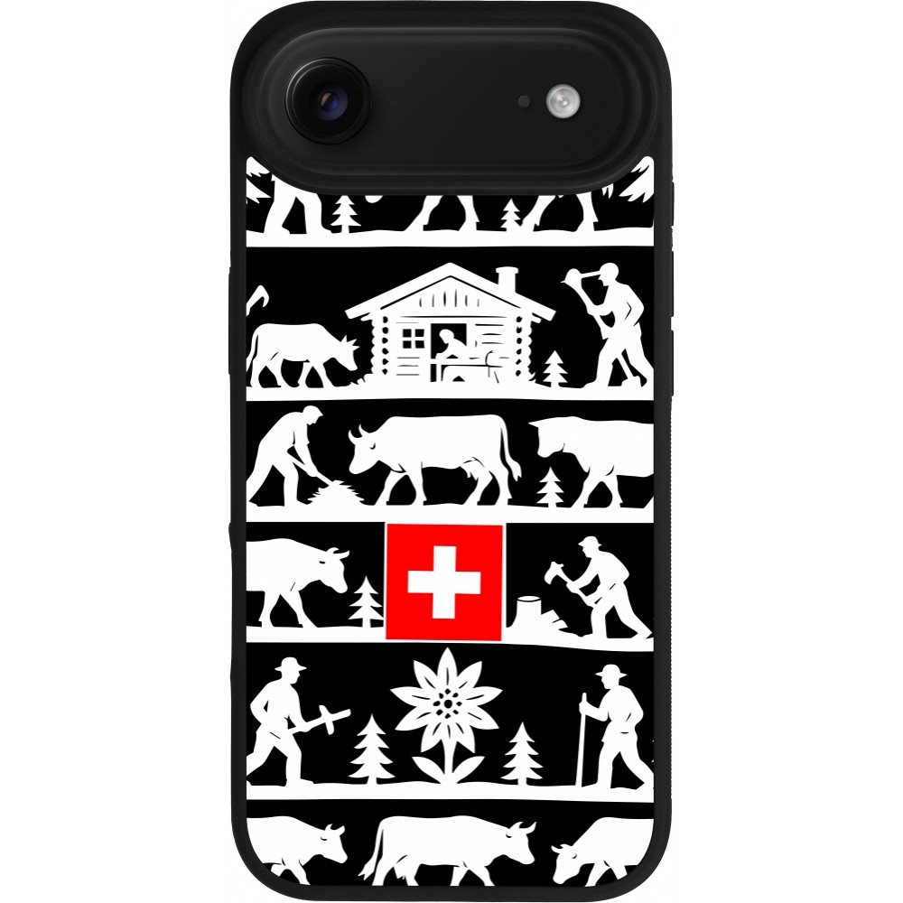 Coque iPhone Air - Silicone rigide noir Poya Suisse 1 noir