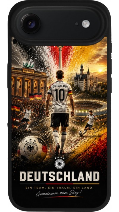 iPhone Air Case Hülle - Silikon schwarz Fussball Deutschland splash 2026