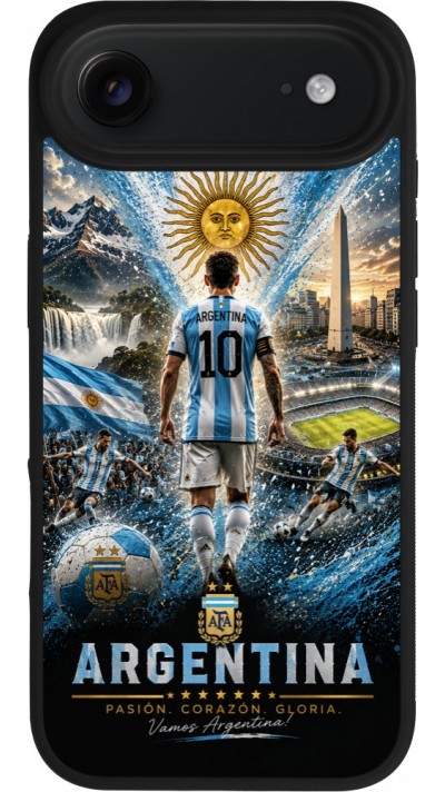 iPhone Air Case Hülle - Silikon schwarz Fussball Argentinien splash 2026