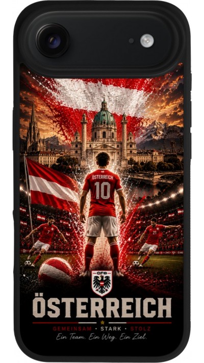 iPhone Air Case Hülle - Silikon schwarz Fussball Österreich splash 2026