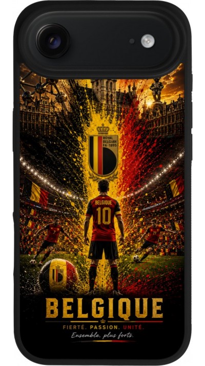 iPhone Air Case Hülle - Silikon schwarz Fussball Belgien splash 2026