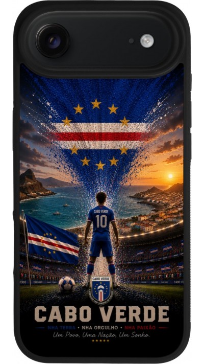 iPhone Air Case Hülle - Silikon schwarz Fussball Kap Verde splash 2026