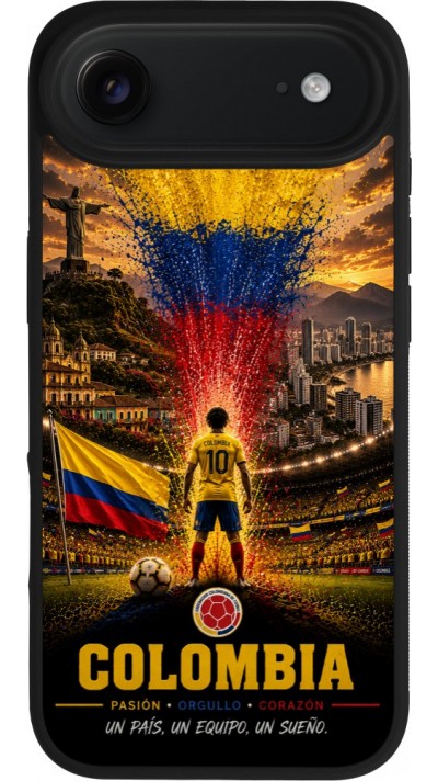 iPhone Air Case Hülle - Silikon schwarz Fussball Kolumbien splash 2026