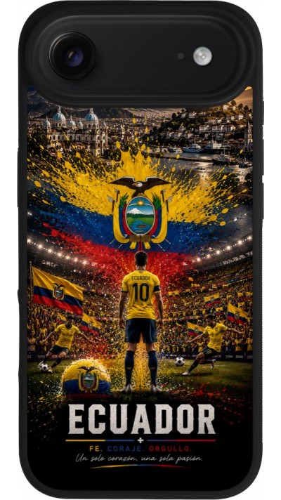 iPhone Air Case Hülle - Silikon schwarz Fussball Ecuador splash 2026