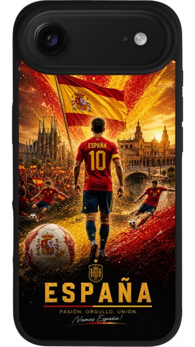 iPhone Air Case Hülle - Silikon schwarz Fussball Espanien splash 2026
