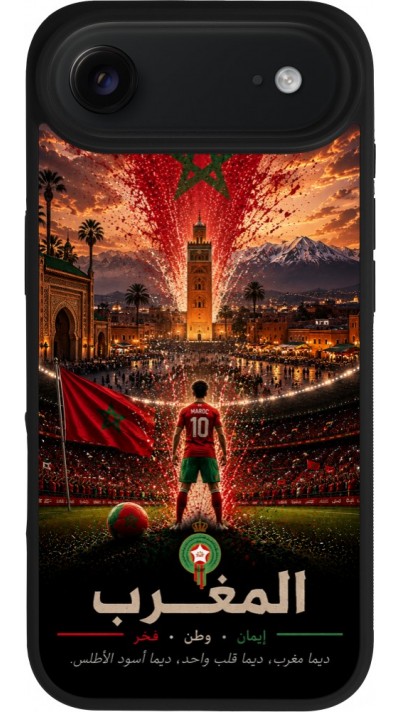 iPhone Air Case Hülle - Silikon schwarz Fussball Marokko splash 2026