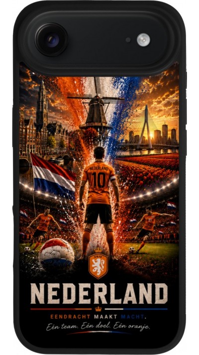 iPhone Air Case Hülle - Silikon schwarz Fussball Niederlande splash 2026