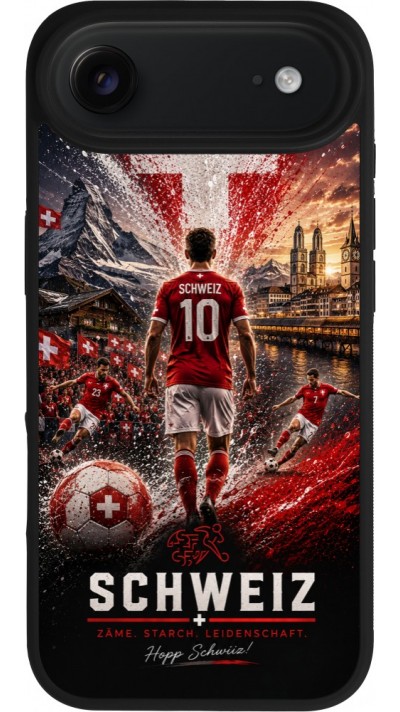 iPhone Air Case Hülle - Silikon schwarz Fussball Schweiz splash 2026