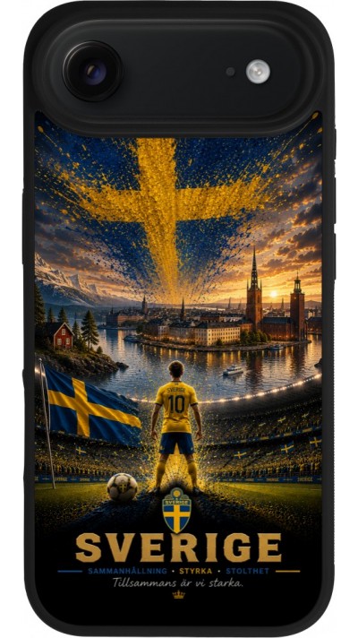 iPhone Air Case Hülle - Silikon schwarz Fussball Schweden splash 2026