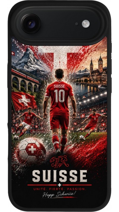 iPhone Air Case Hülle - Silikon schwarz Fussball Suisse splash 2026