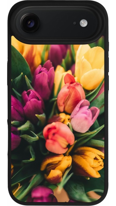 iPhone Air Case Hülle - Silikon schwarz Bouquet of tulips Spring 2026