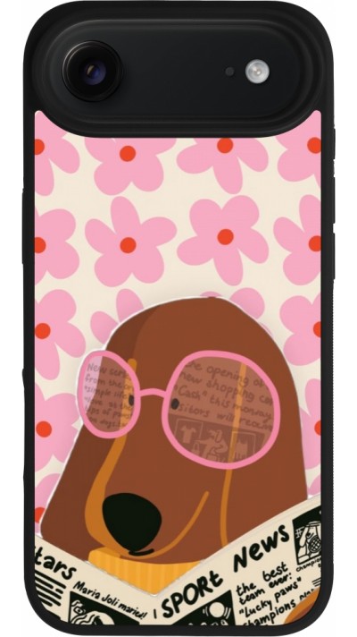 iPhone Air Case Hülle - Silikon schwarz Dog with newspaper Spring 2026