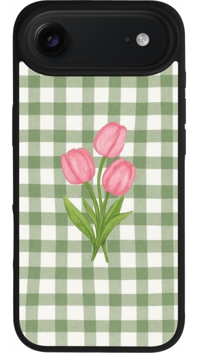 iPhone Air Case Hülle - Silikon schwarz Green vichy tulips Spring 2026