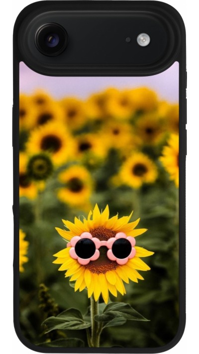 iPhone Air Case Hülle - Silikon schwarz Sunflower with glasses Spring 2026