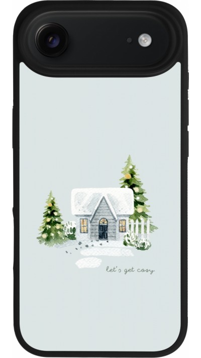 Coque iPhone Air - Silicone rigide noir Winter 25 Cosy House