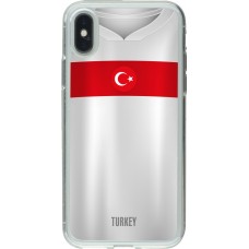 iPhone X / Xs Case Hülle - Gummi transparent Türkei personalisierbares Fussballtrikot