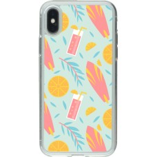Coque iPhone X / Xs - Gel transparent Summer 2025 Pattern citron