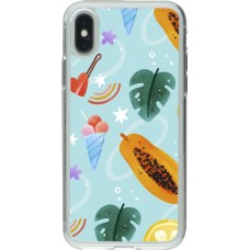 Coque iPhone X / Xs - Gel transparent Summer 2025 Pattern papaya