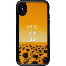 Coque iPhone X / Xs - Hybrid Armor noir Summer 2025 Enjoy your life